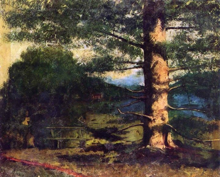 Gustave Courbet Landscape with tree